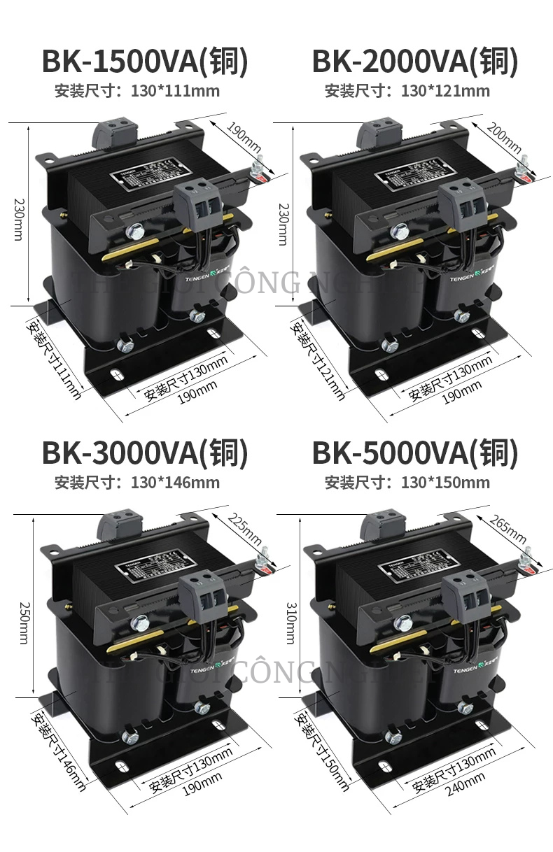 Biến Áp Điều Khiển Cách Ly 1 Pha Tianzheng BK 380V220V Ra 220V 36V 24V Dây Đồng 
