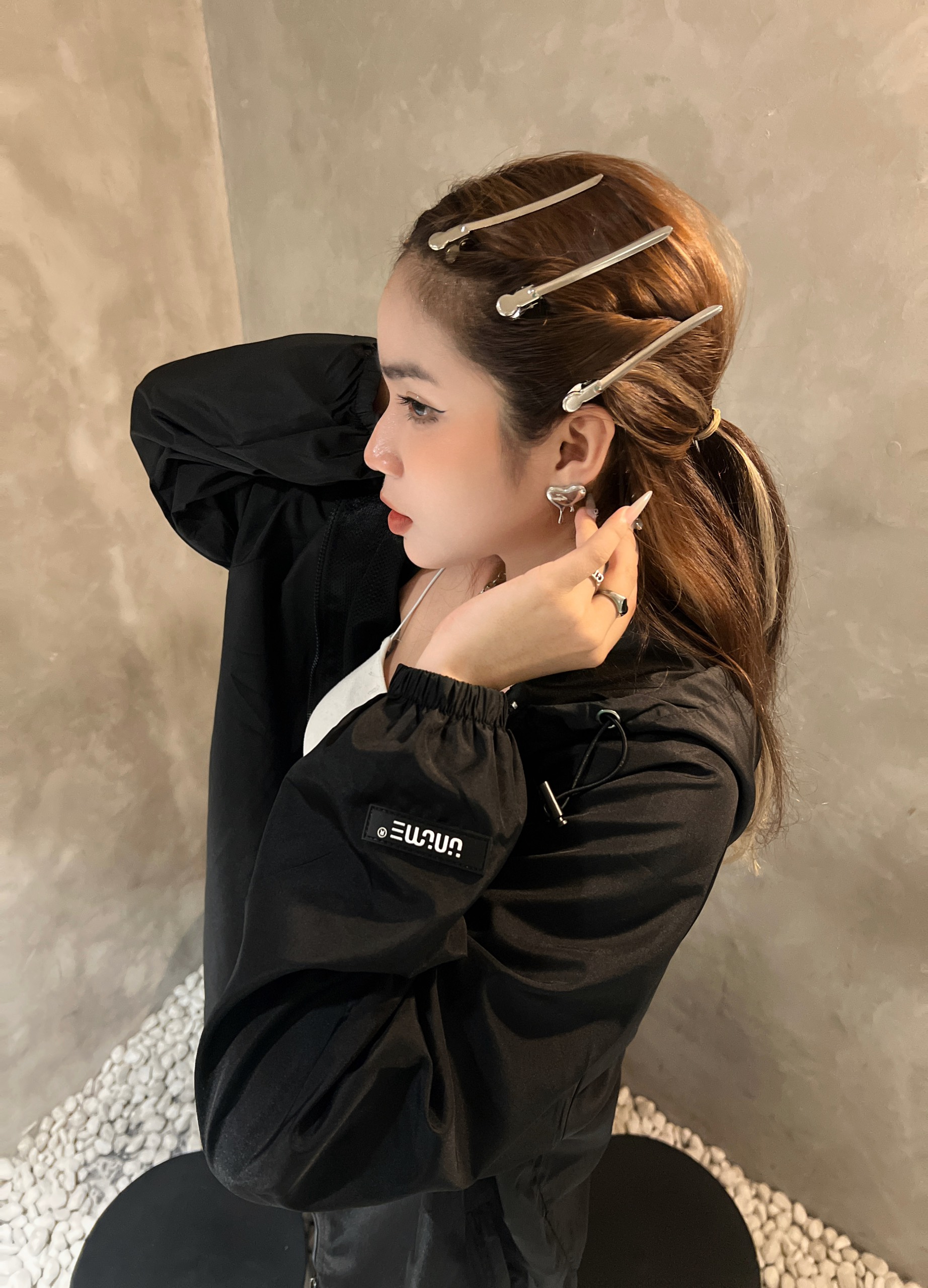 ÁO KHOÁC DÙ 2 LỚP UNIME ESSENTIAL UTILITY - ĐEN