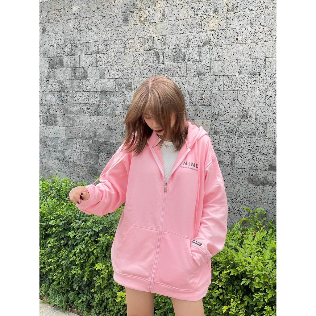 Áo khoác dây kéo Unime Hoodie Zip Flex 1.0 - Màu hồng