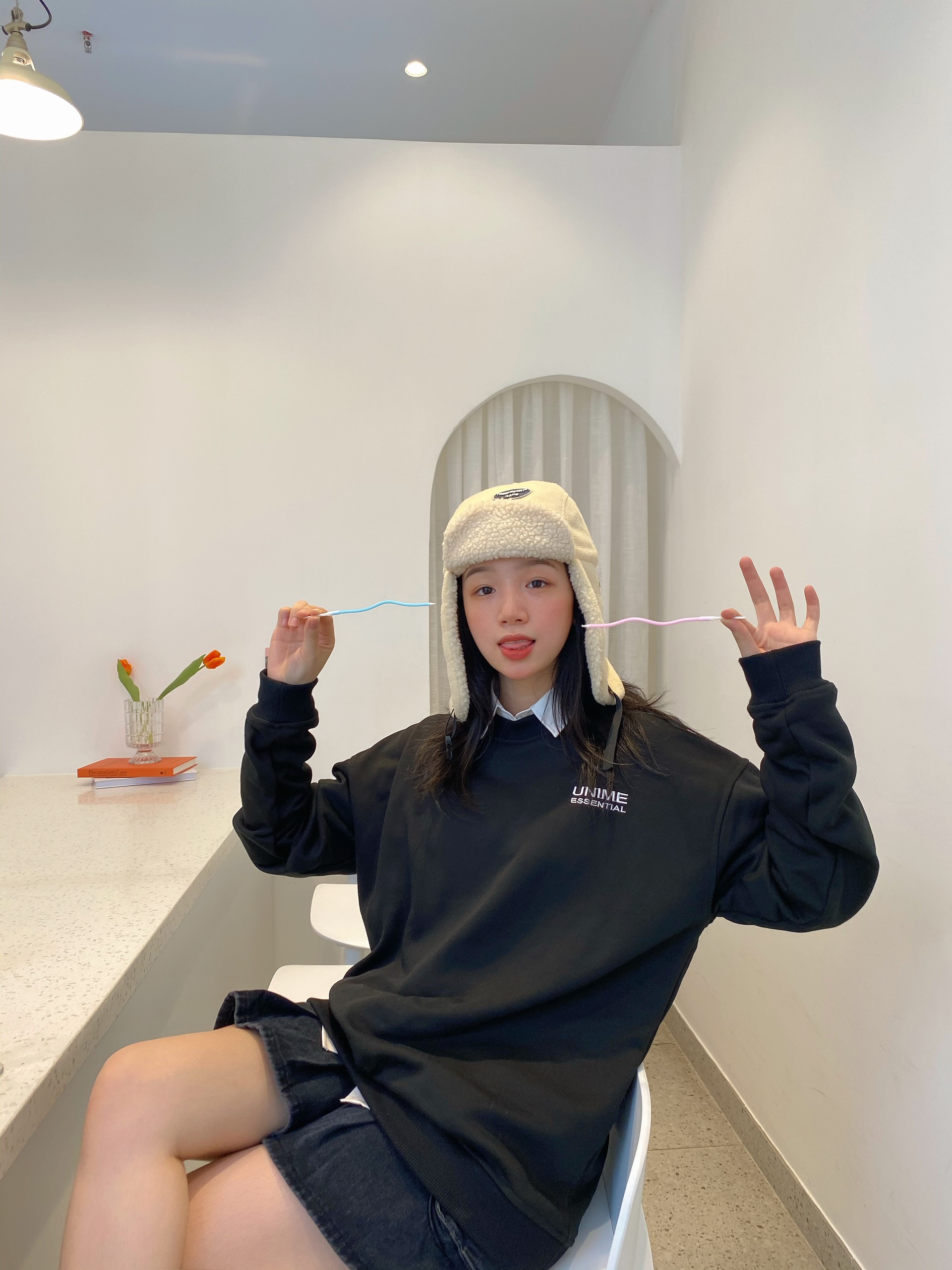 Áo Sweater Tay Dài My SunShine - Đen