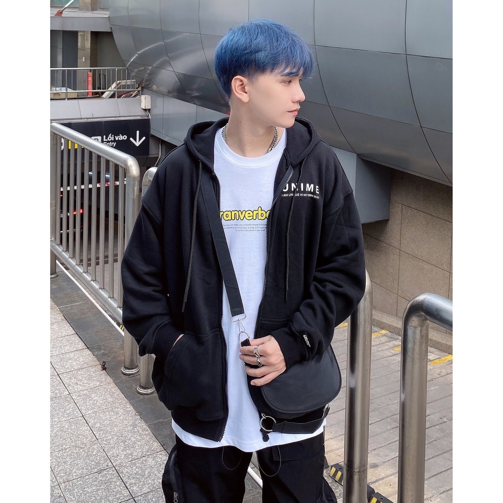 Áo khoác dây kéo Unime Hoodie Zip Flex 1.0 - Màu đen