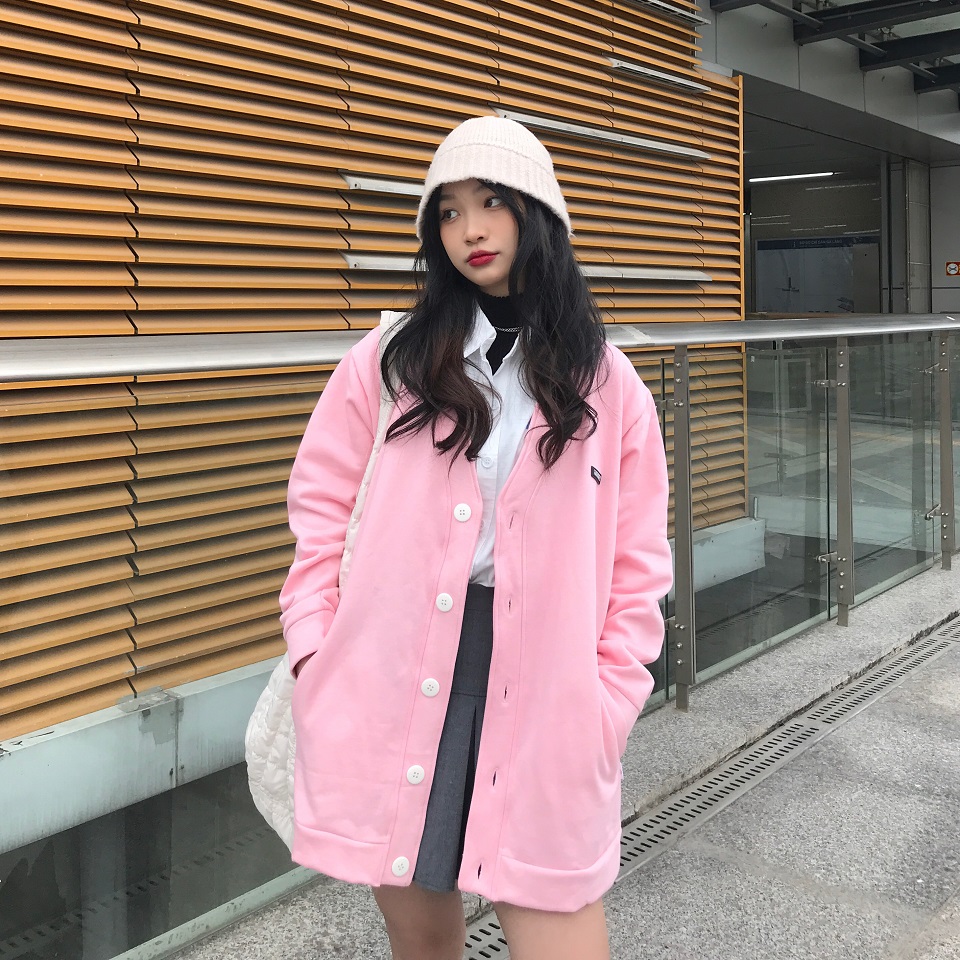 Áo Khoác Cardigan Follow Your Heart - Hồng Nhạt