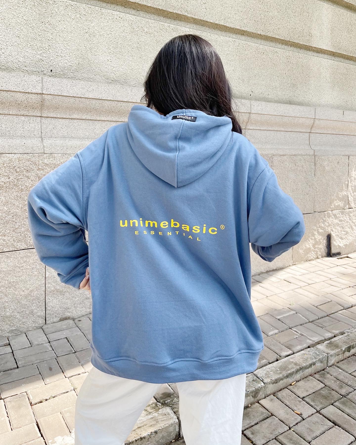 ÁO KHOÁC NAM/NỮ HOODIE ZIP UNIME BASIC ESSENTIAL -  XANH NAVY