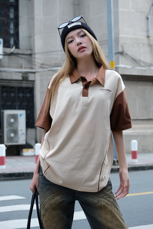 Áo Polo sọc phối màu Liney Polo