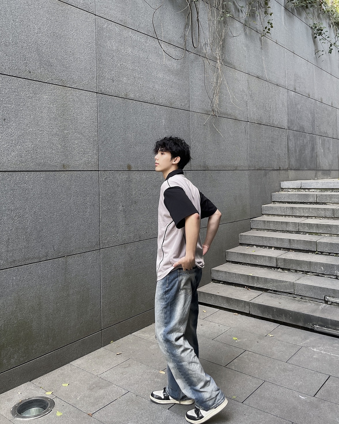 Áo Polo sọc phối màu Liney Polo