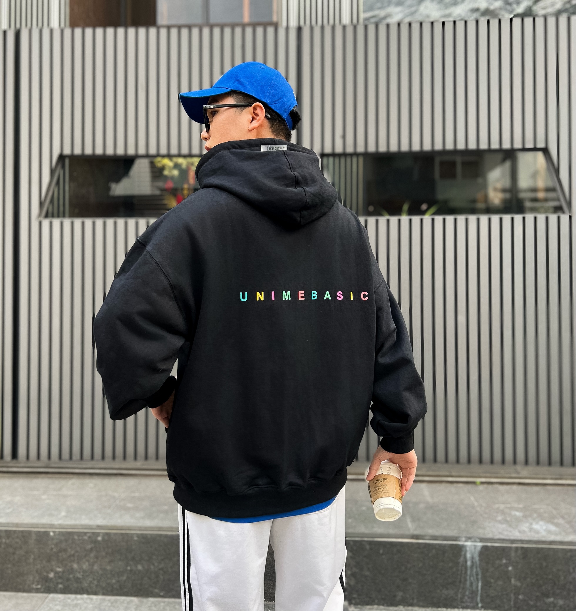 Áo Hoodie Unisex Nam/Nữ Unime Colorful- Đen