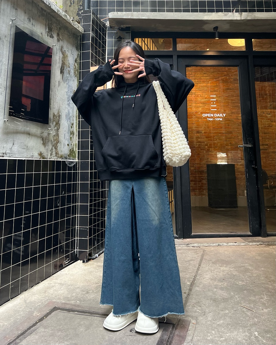 Áo Hoodie Unisex Nam/Nữ Unime Colorful- Đen