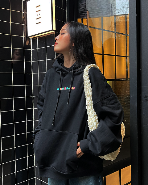 Áo Hoodie Unisex Nam/Nữ Unime Colorful- Đen