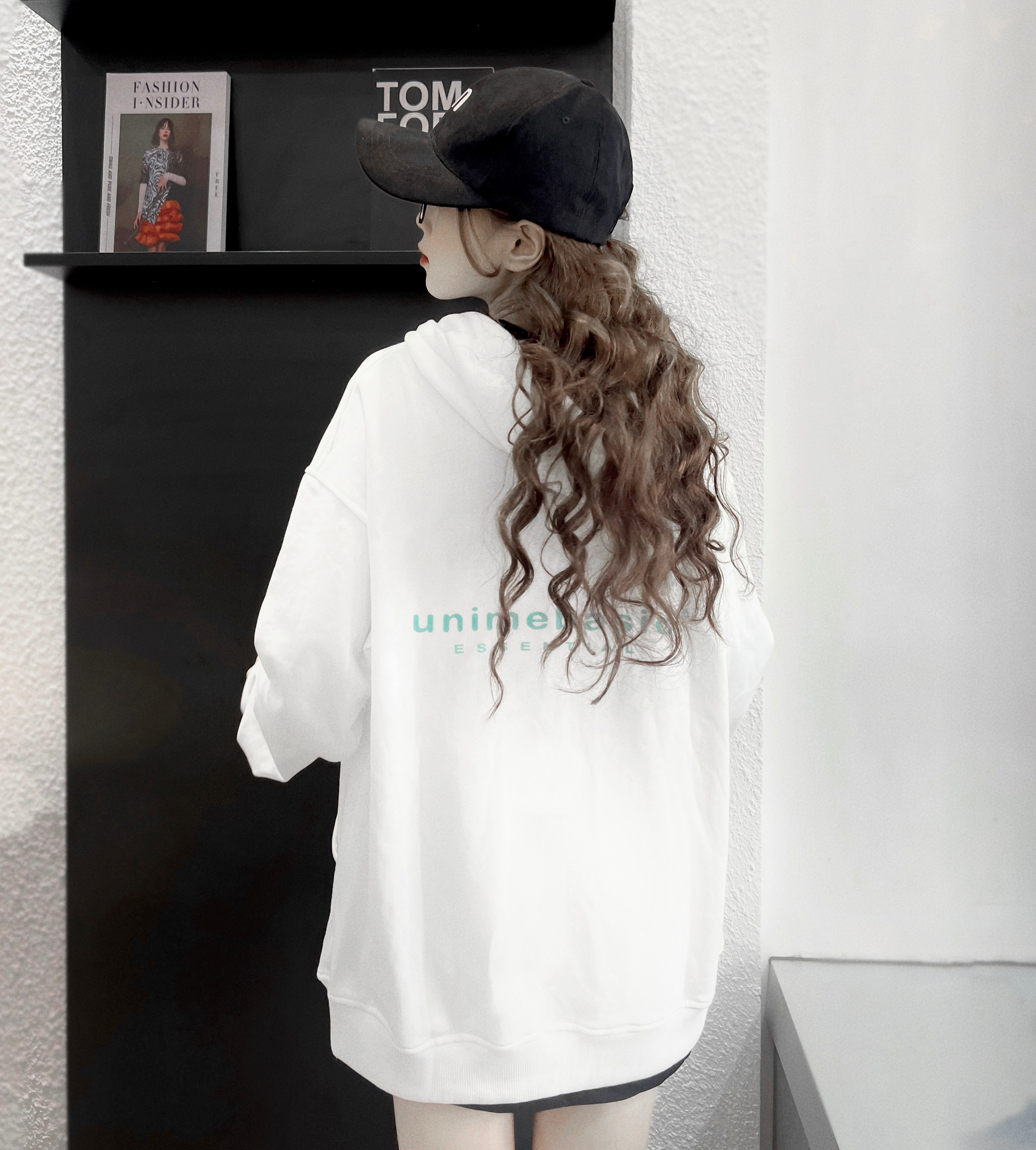Unime - Áo khoác nam/nữ hoodie zip Basic Essential chất liệu chân cua cotton thoáng mát - Trắng
