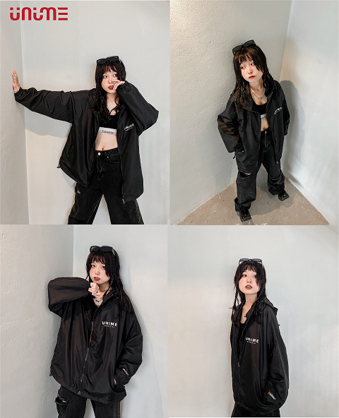 ÁO KHOÁC DÙ 2 LỚP UNIME ESSENTIAL UTILITY - ĐEN