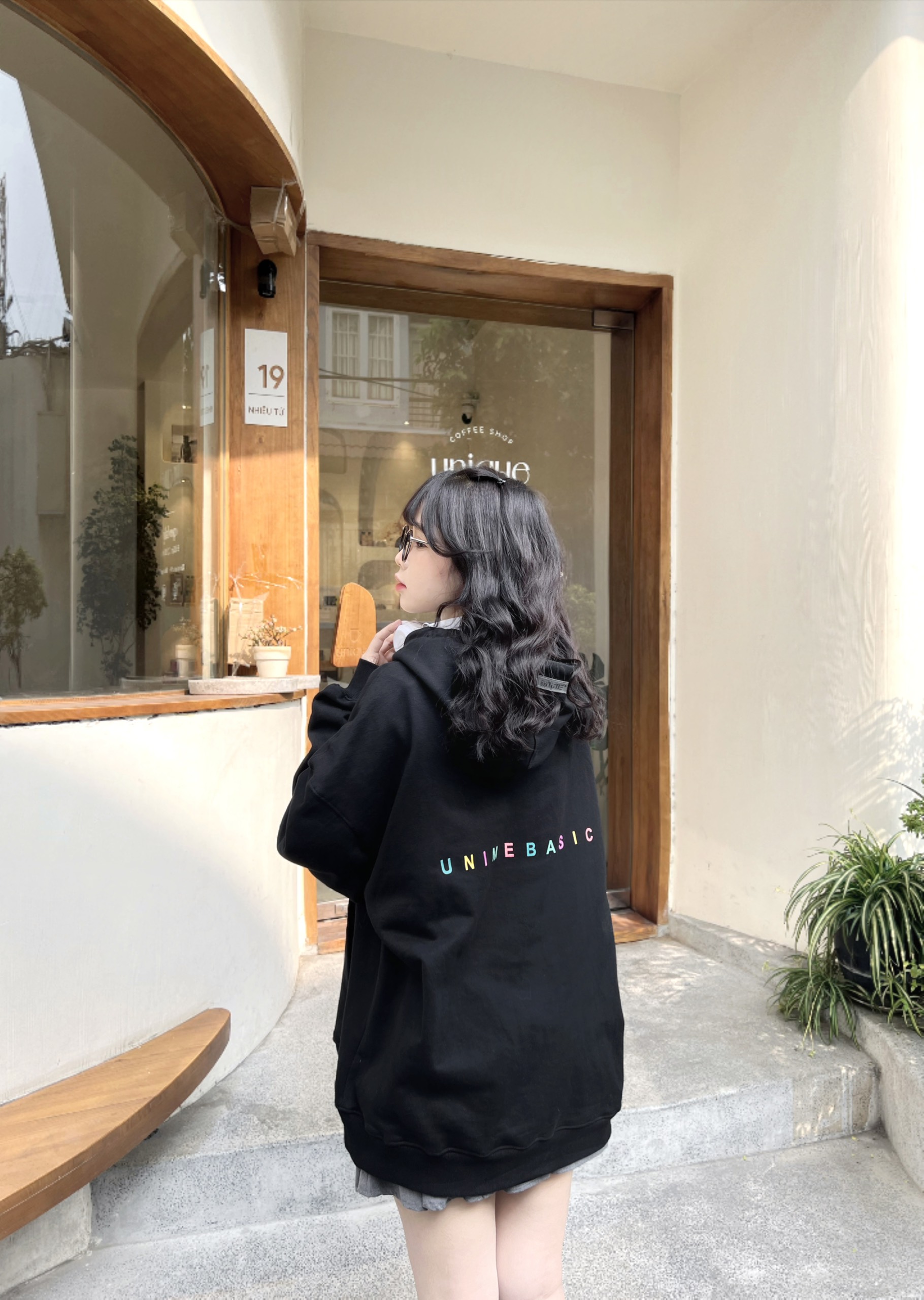 Áo Hoodie Unisex Nam/Nữ Unime Colorful- Đen