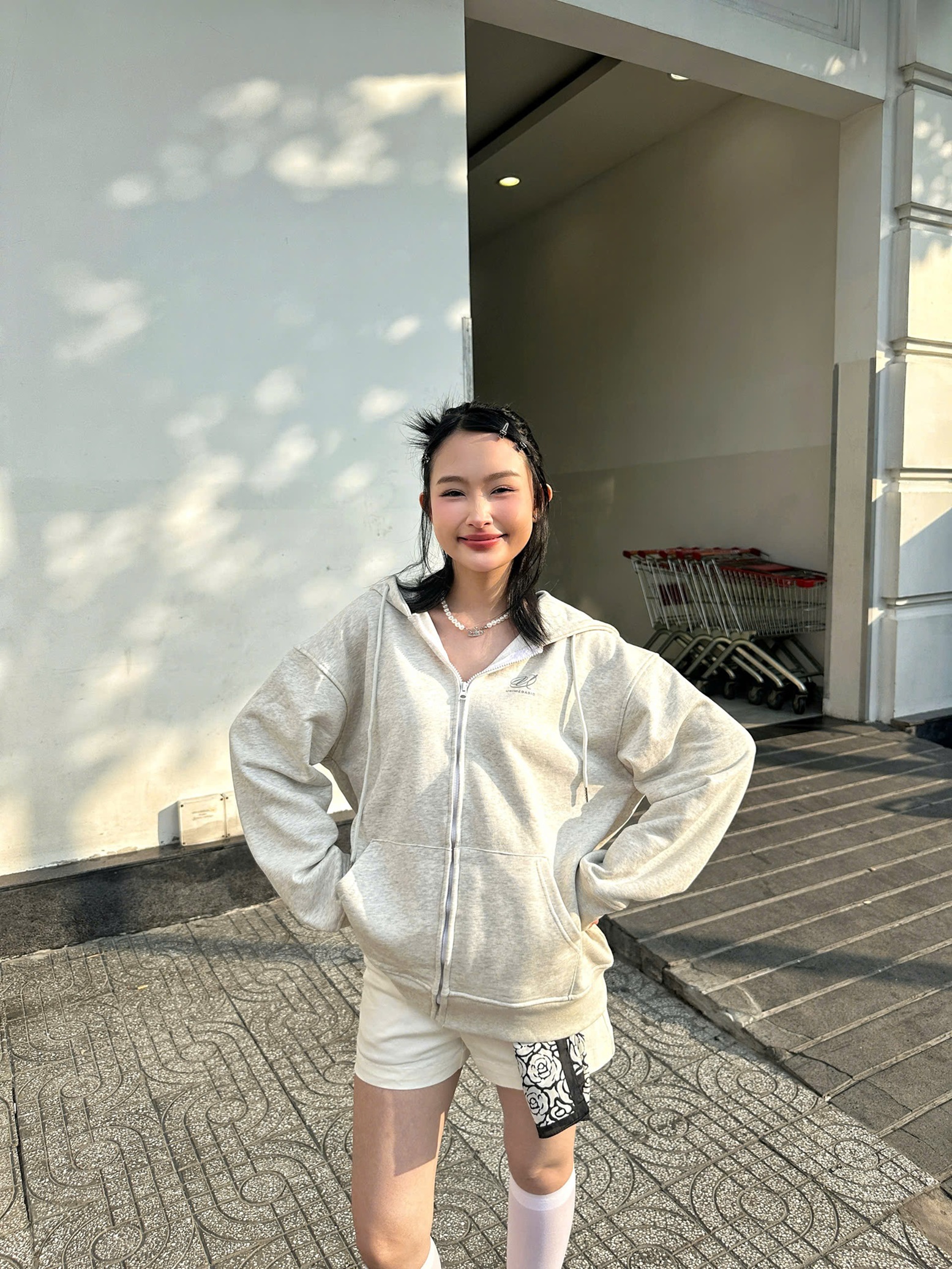 Áo khoác hoodie zip Unime Basic Logo Zipper