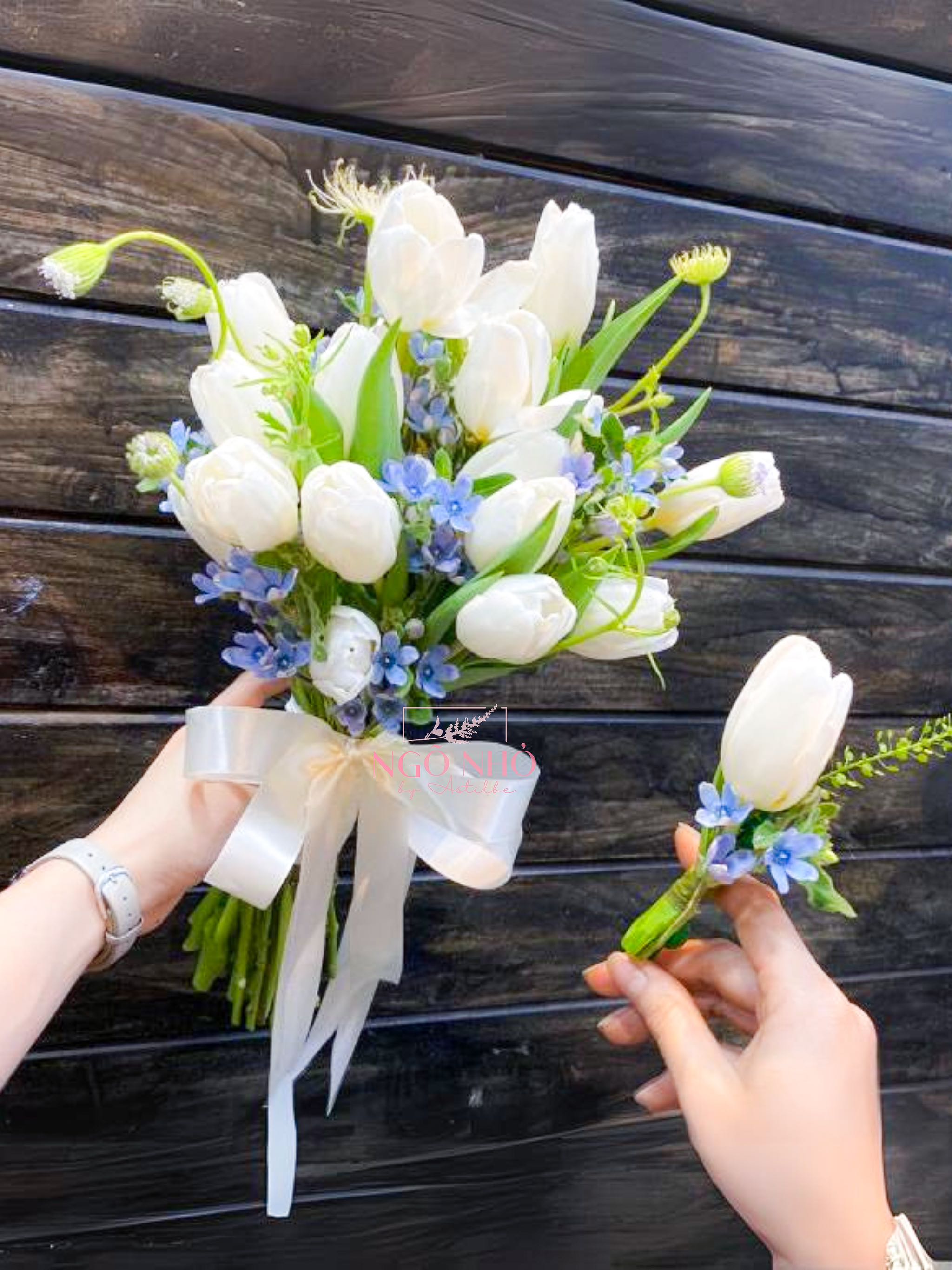 Hoa Cưới Tulip Hà Lan 201 | Tulip & Sao Xanh & Thúy Châu