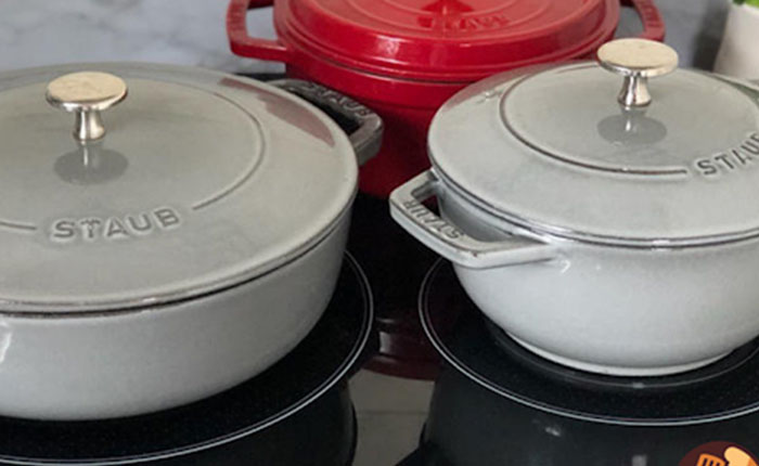 Nồi gang tráng men sử dụng cho bếp từ