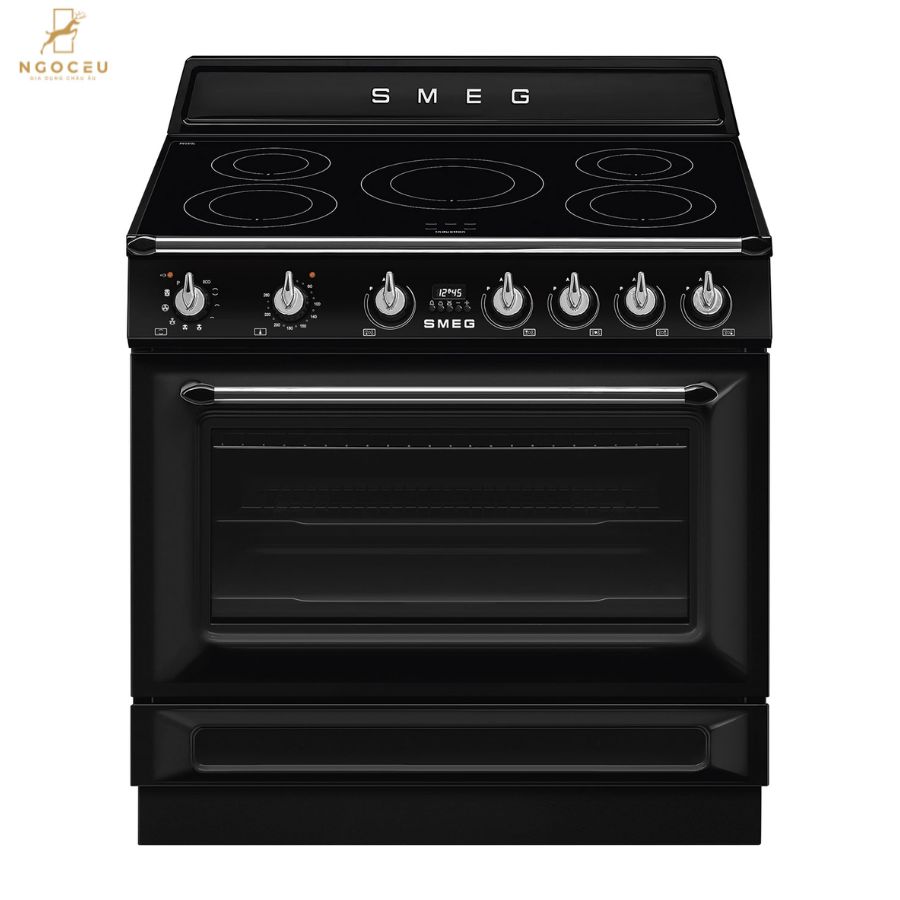 Bếp từ hỗn hợp kèm lò nướng Smeg TR90IPBL