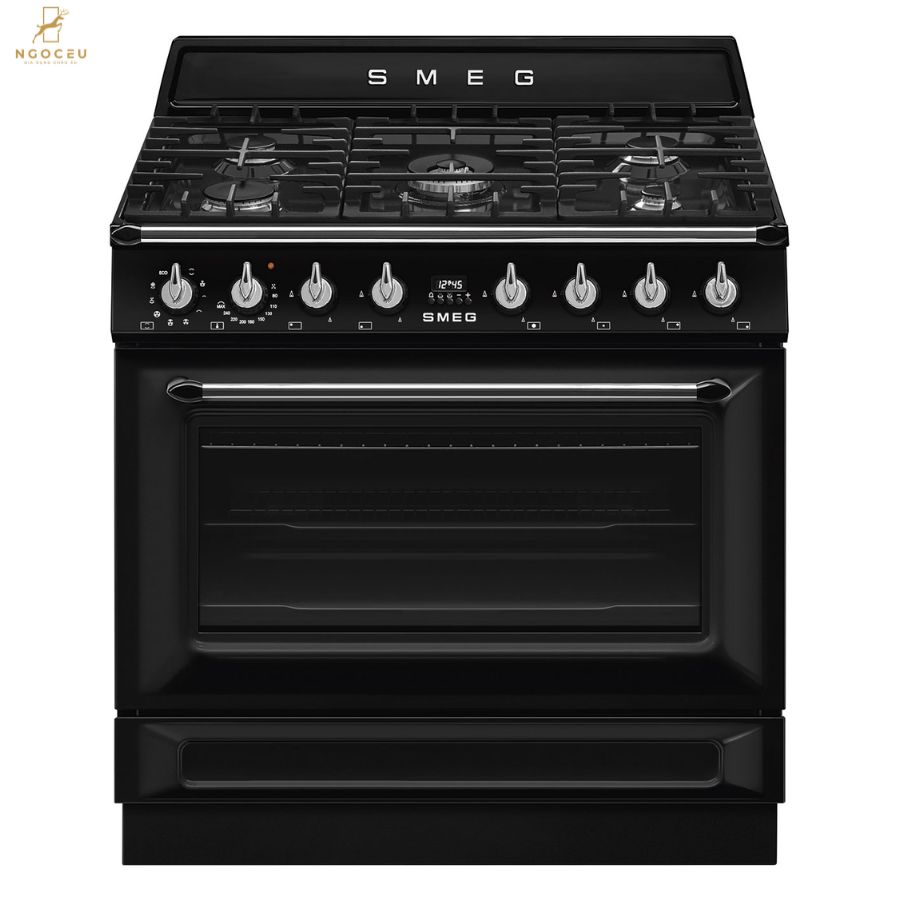 Bếp gas hỗn hợp kèm lò nướng Smeg TR90GMBL
