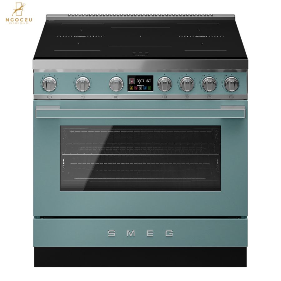 Bếp từ hỗn hợp kèm lò nướng Smeg CPF90I1PEG2