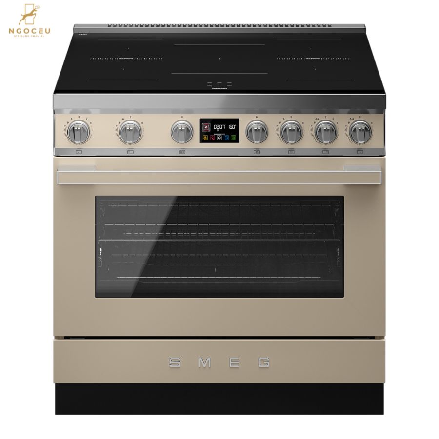 Bếp từ hỗn hợp kèm lò nướng Smeg CPF90I1PML2
