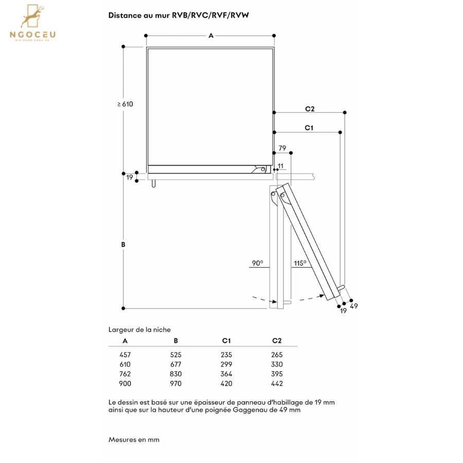 Tủ mát Vario Cooling Expressive 622L - Gaggenau RVC497190