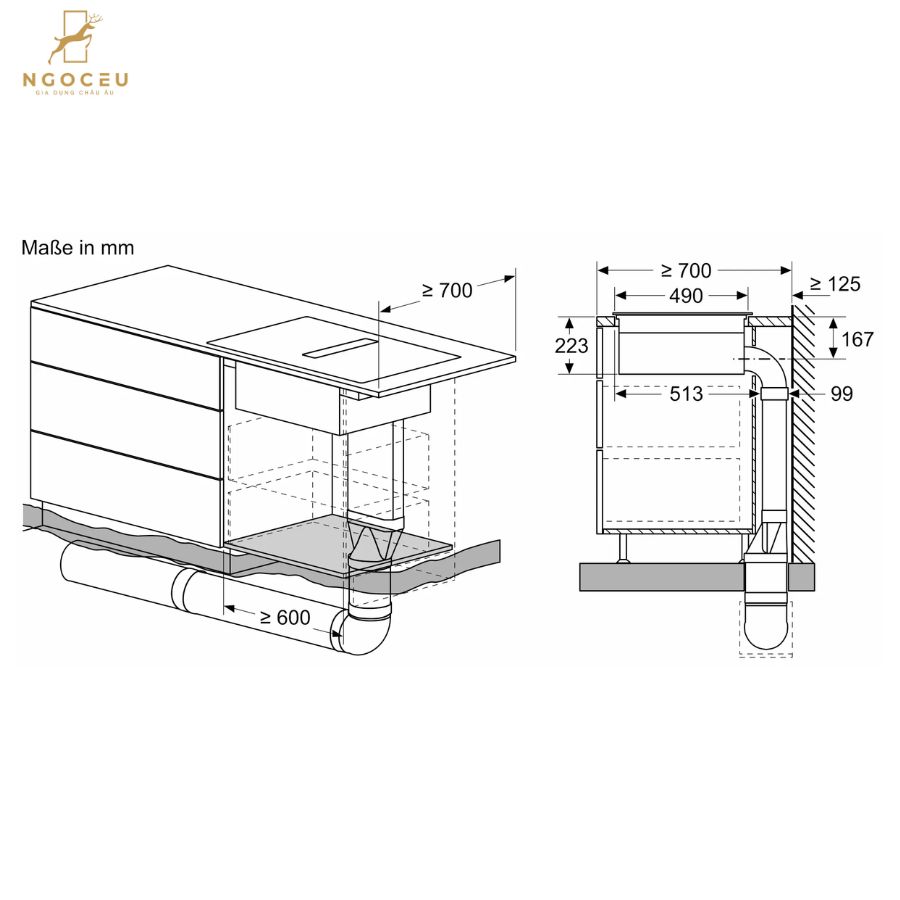 Bếp từ kết hợp máy hút mùi - Accent Line - Bosch PXX890D51E - Series 8