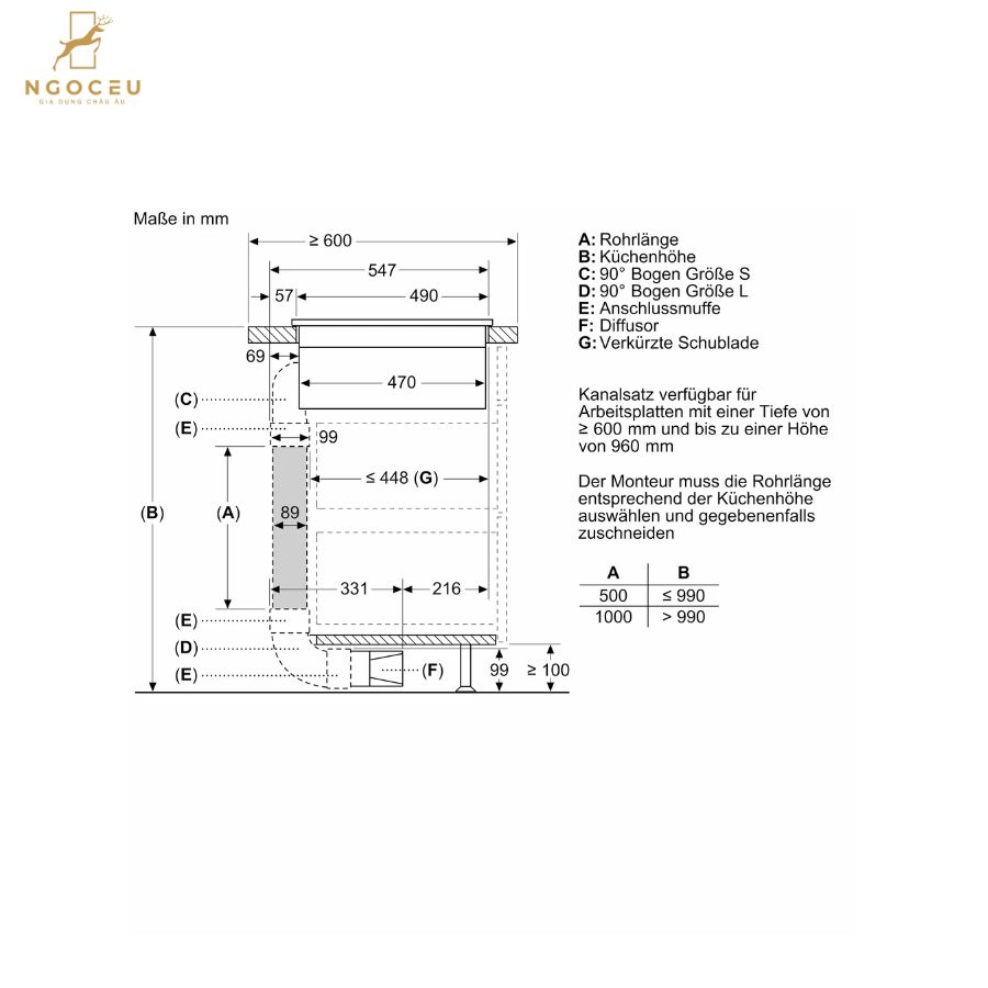 Bếp từ kết hợp máy hút mùi - Accent Line - Bosch PXX890D51E - Series 8