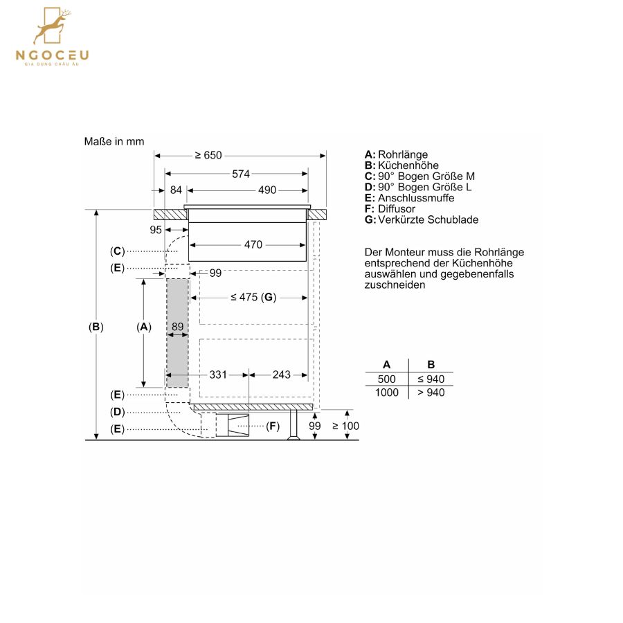 Bếp từ kết hợp máy hút mùi - Accent Line - Bosch PXX890D51E - Series 8