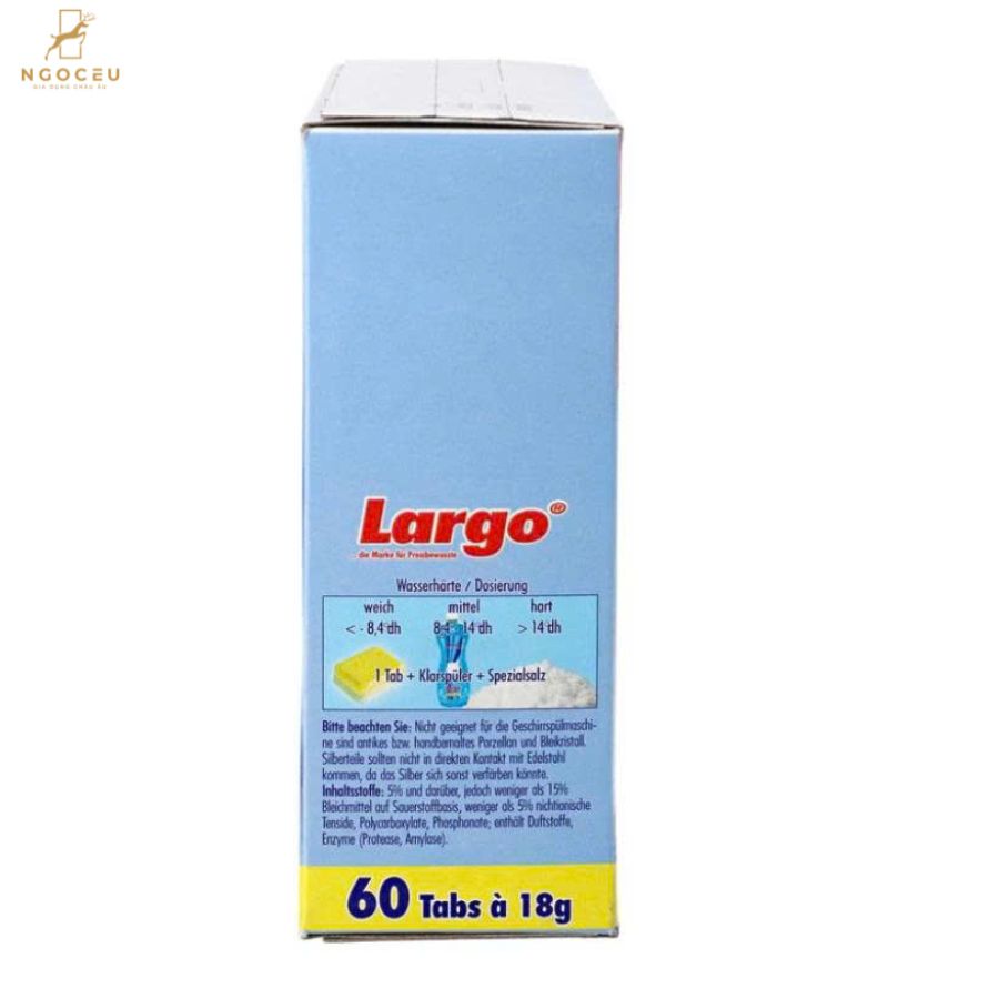 Viên rửa chén bát không mùi 60 viên - Largo Classic
