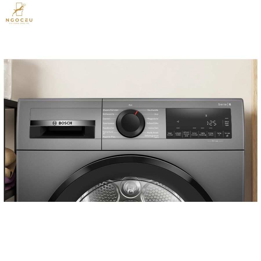 Máy sấy bơm nhiệt 9kg Bosch WQG243DR10 - Serie 6