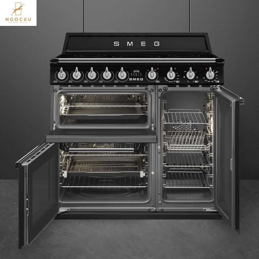 Bếp từ hỗn hợp kèm lò nướng Smeg TR93IBL2