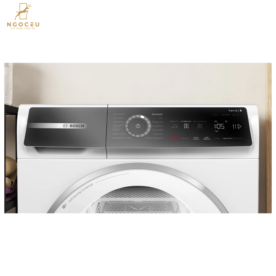 Máy sấy quần áo 9kg Bosch WQB246D91 – Serie 8