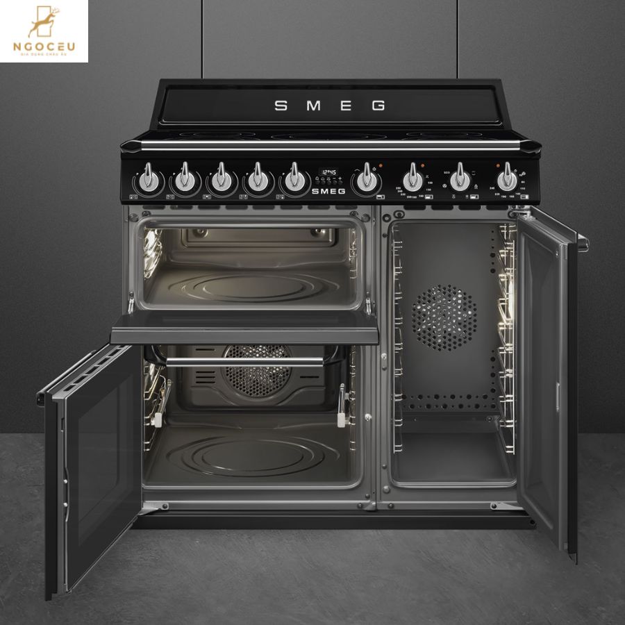 Bếp từ hỗn hợp kèm lò nướng Smeg TR93IBL2