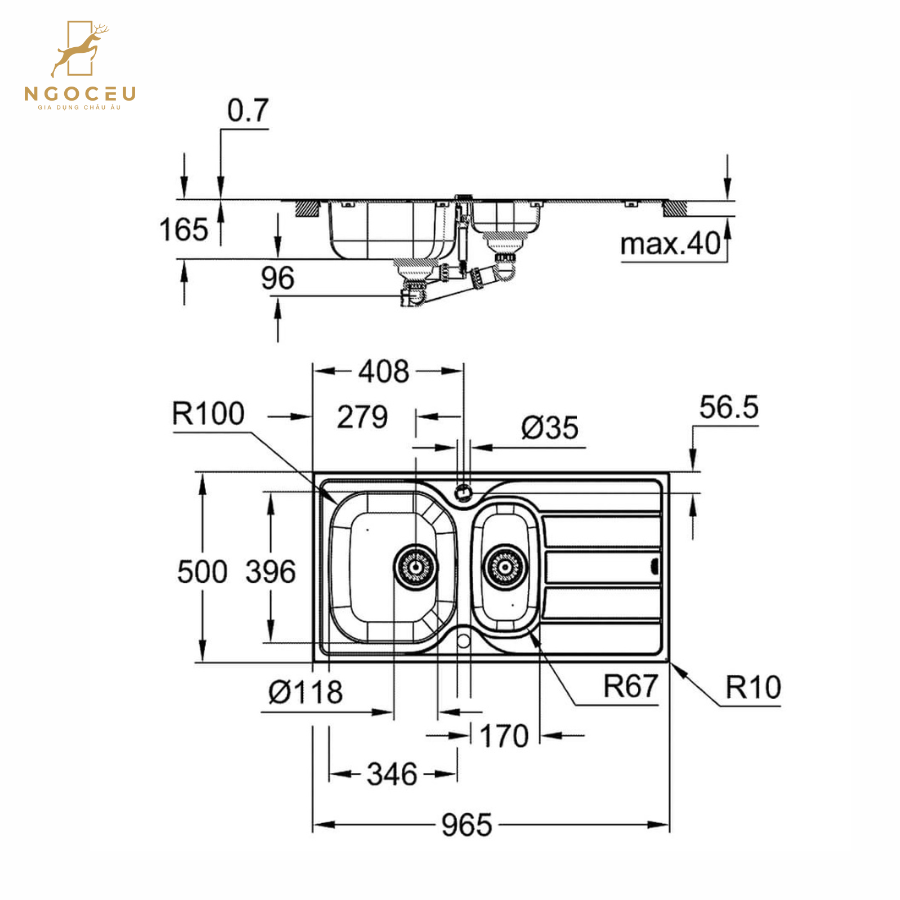 Chậu rửa bát Grohe K200 - 31564SD1