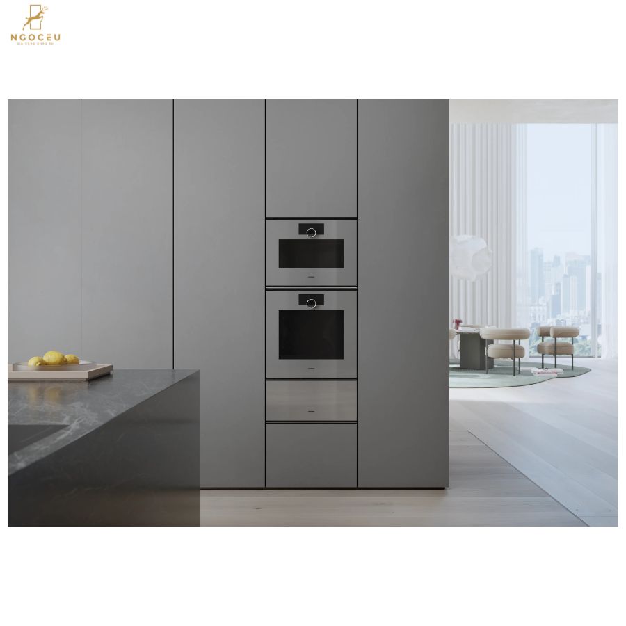 Lò nướng kèm hấp cánh phải Gaggenau Minimalistic GS250130 Sterling