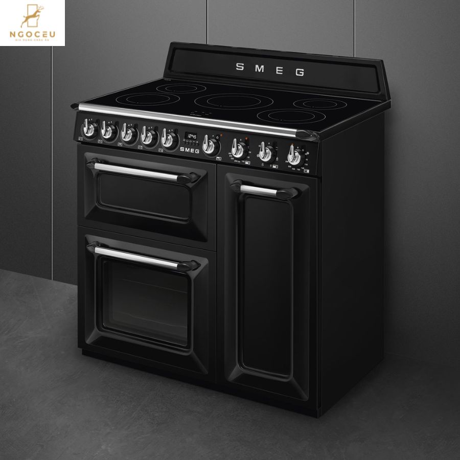 Bếp từ hỗn hợp kèm lò nướng Smeg TR93IBL2