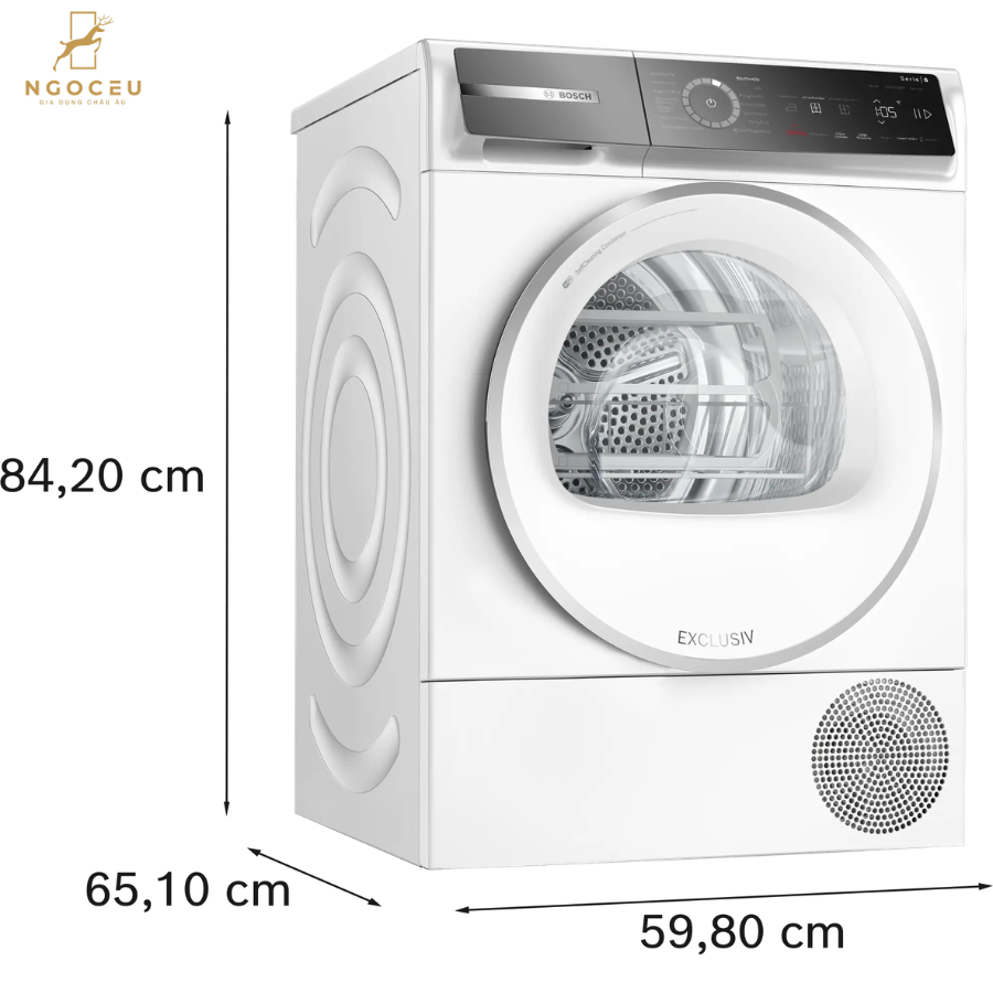 Máy sấy quần áo 9kg Bosch WQB246D91 – Serie 8