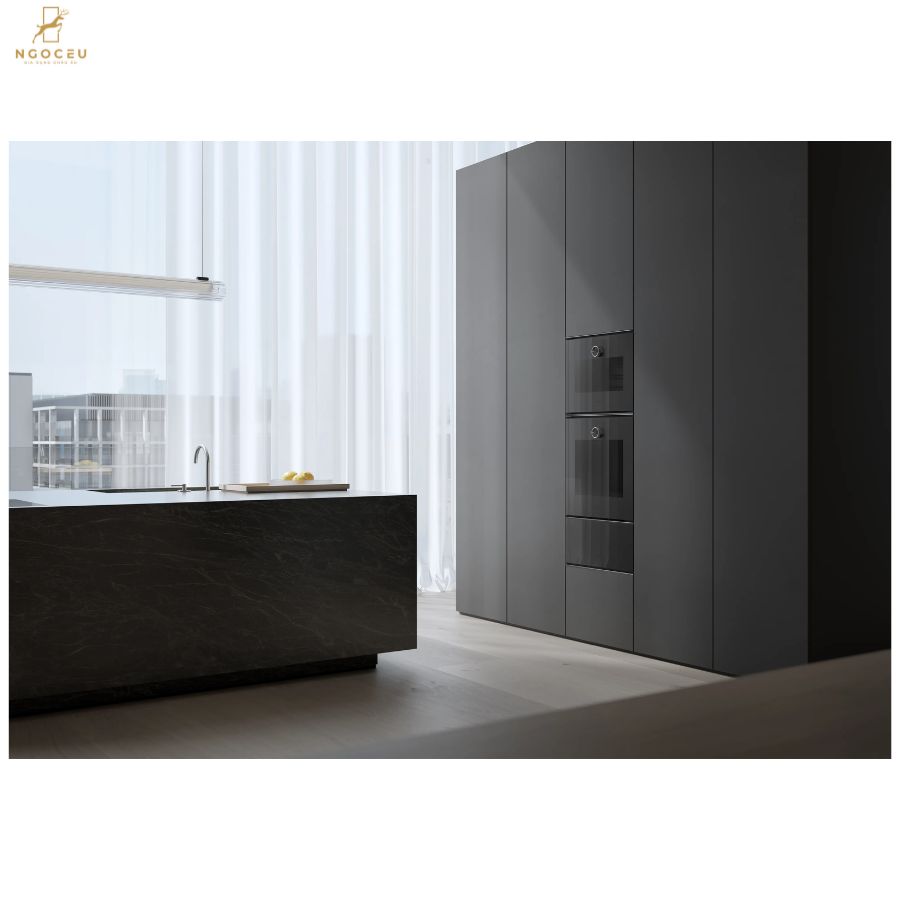 Lò nướng kèm hấp cánh phải Gaggenau Minimalistic GS250100 Onyx