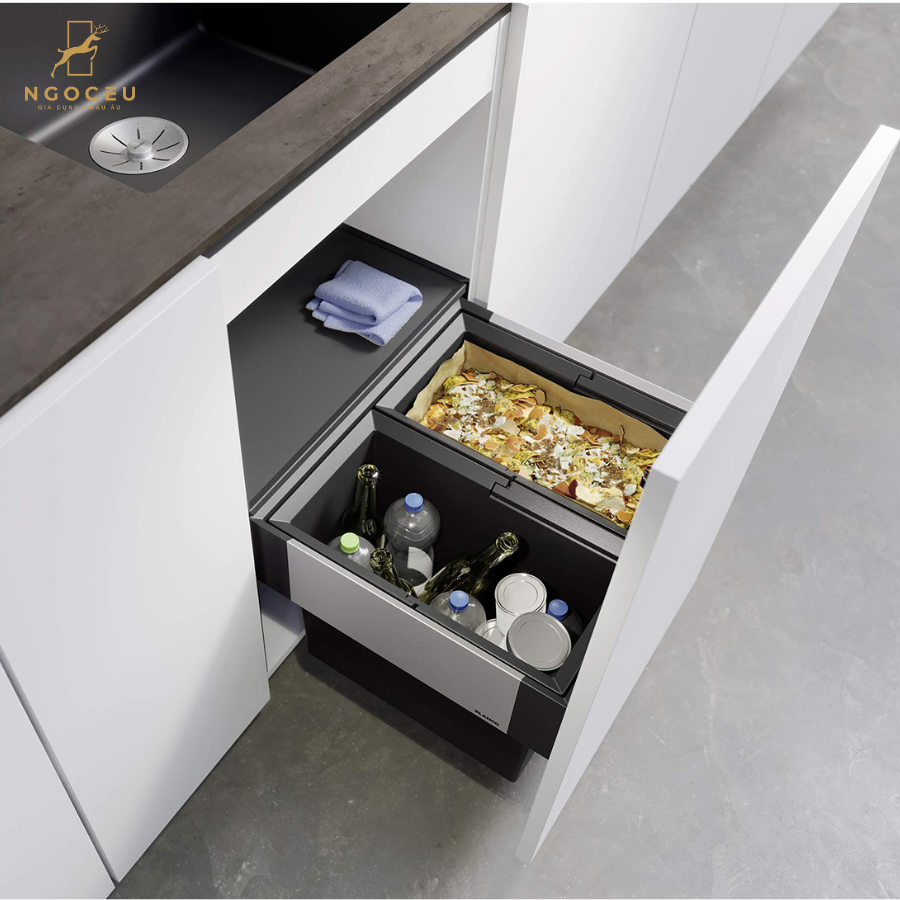 Thùng rác âm tủ 38 lít Blanco Select II 50/2 526201 - Dành cho hệ tủ 50cm