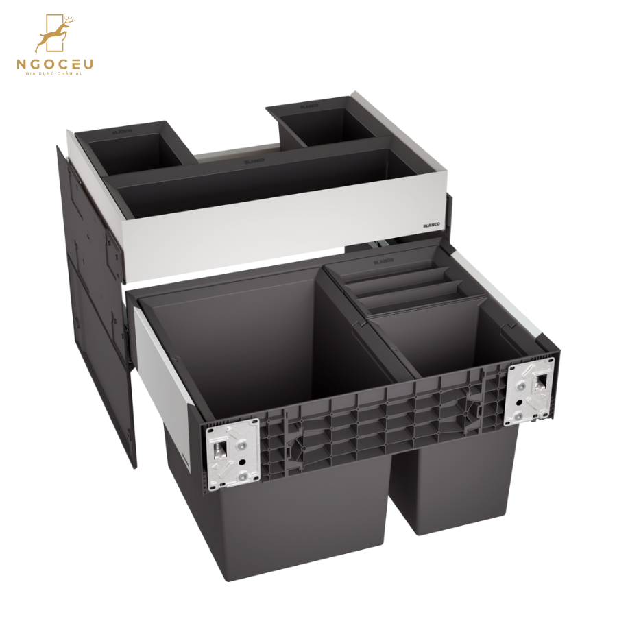 Thùng rác âm tủ 46 lít Blanco Select II XL 60/3 Orga 526210 - Dành cho hệ tủ 60cm
