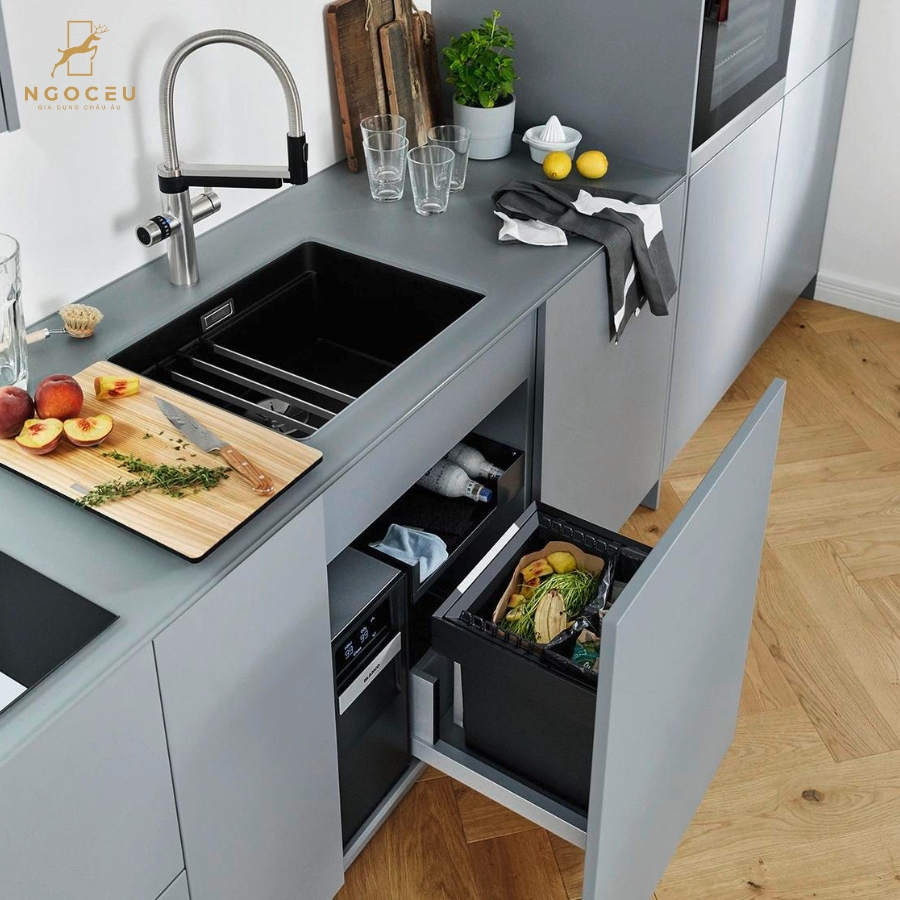 Thùng rác âm tủ 30 lít Blanco Select II 40/1 Combi 526304 - Dành cho hệ tủ 60cm