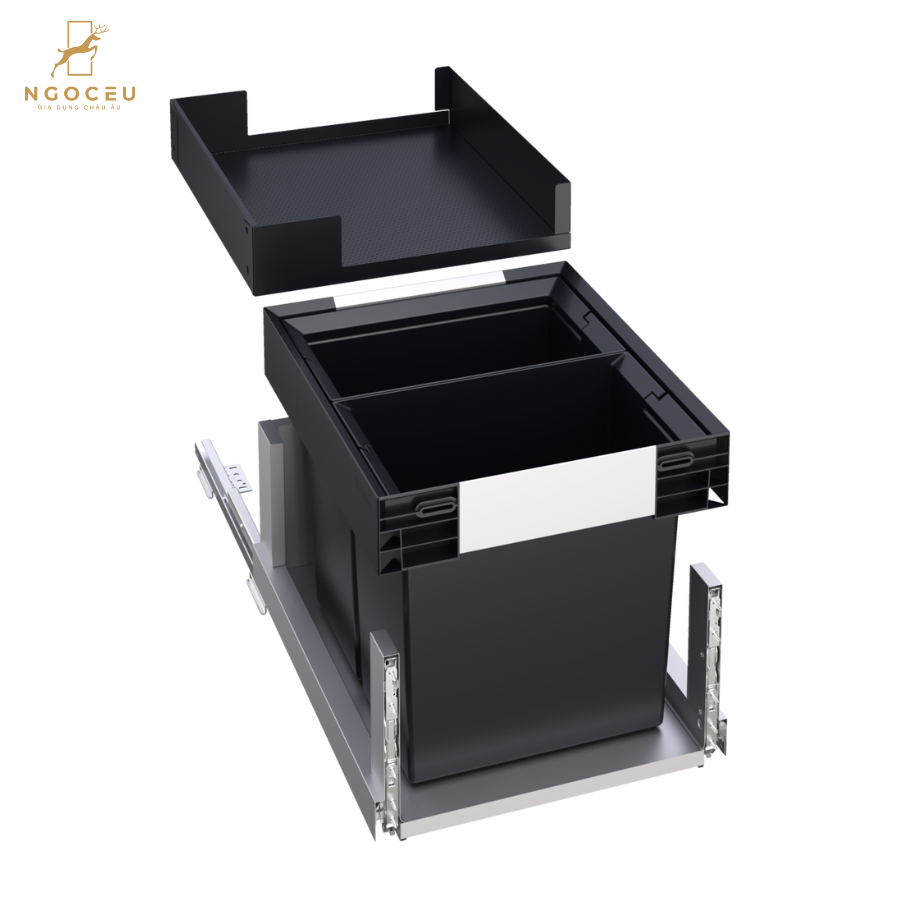 Thùng rác âm tủ 26 lít Blanco Select II 40/2 Combi 527854 - Dành cho hệ tủ 60cm