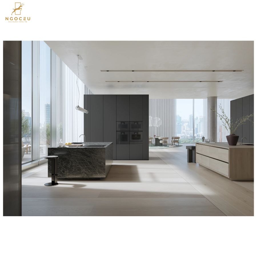 Lò nướng kèm hấp cánh trái Gaggenau Minimalistic GS241100 Onyx