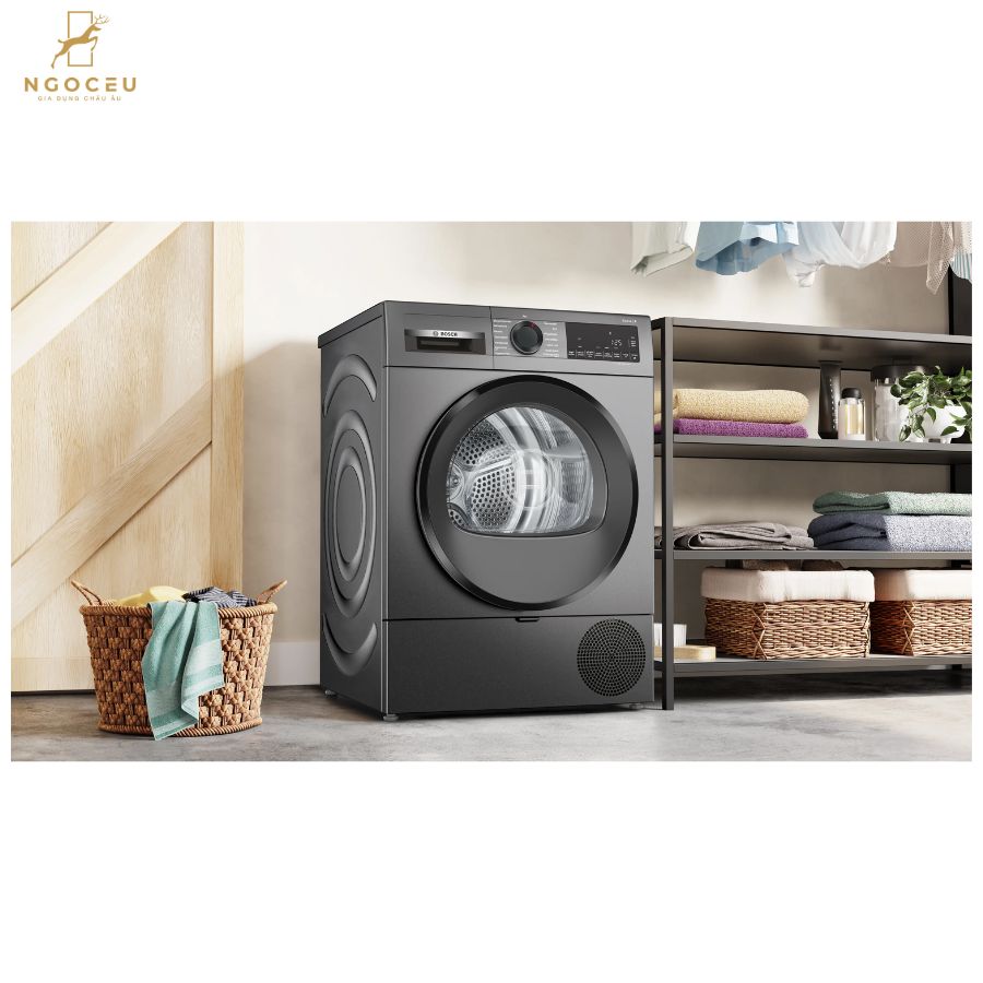 Máy sấy bơm nhiệt 9kg Bosch WQG243DR10 - Serie 6