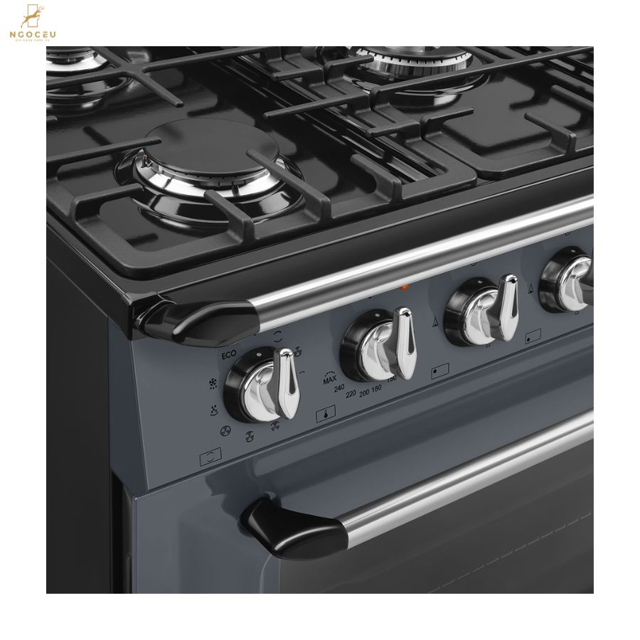 Bếp gas hỗn hợp kèm lò nướng Smeg TR90GMGR