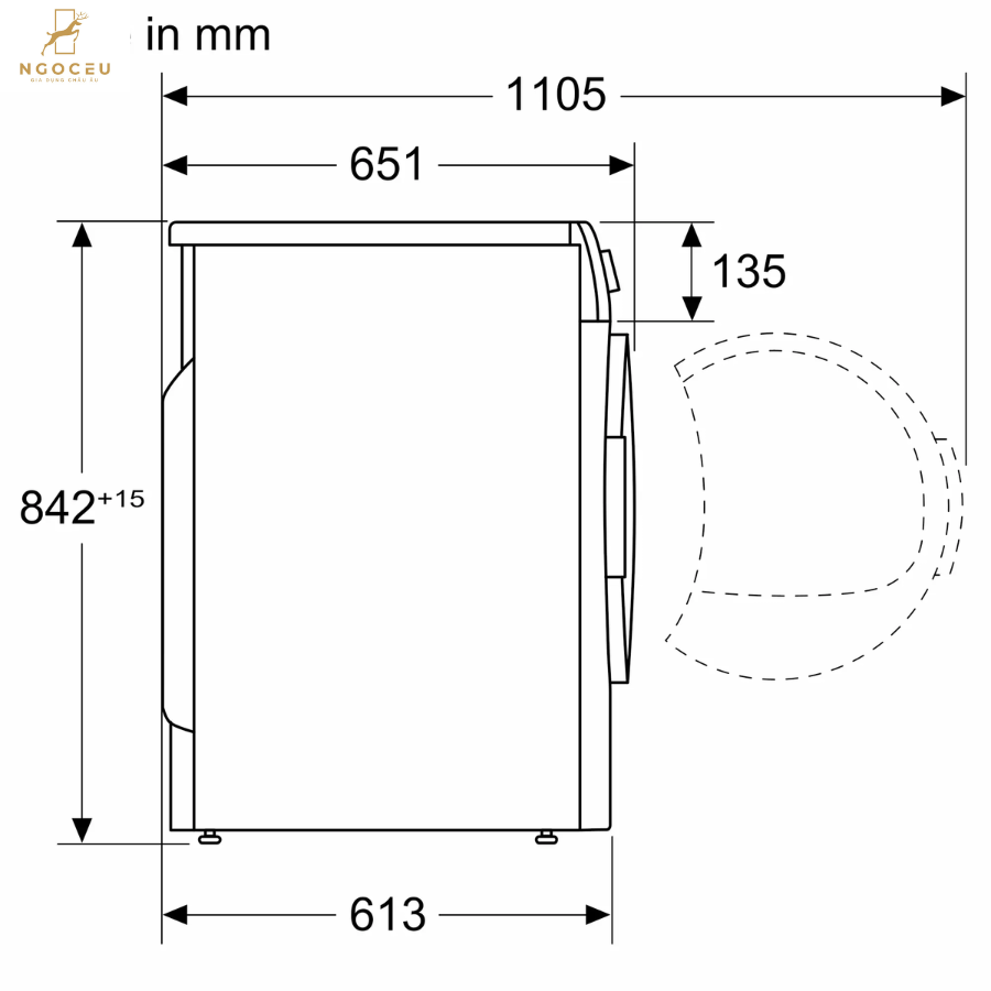 Máy sấy quần áo 9kg Bosch WQB246D91 – Serie 8