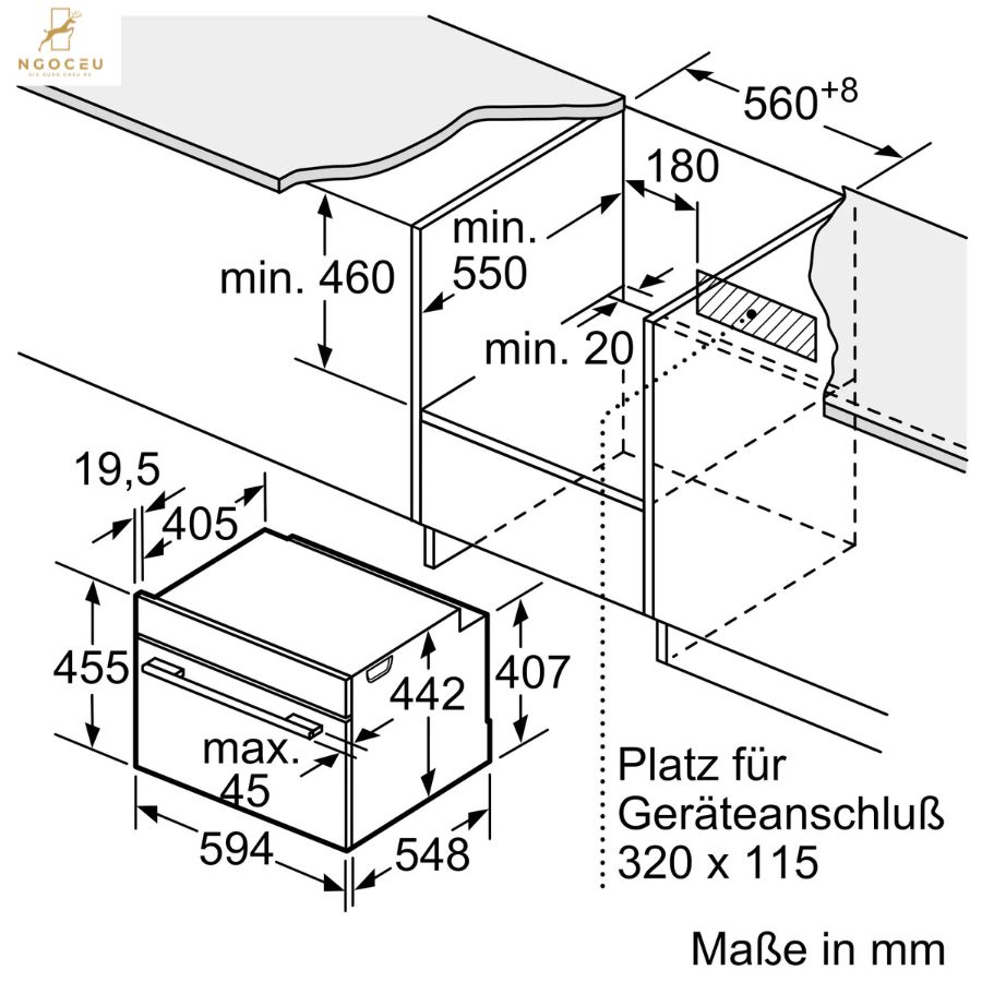Lò nướng kết hợp vi sóng - Accent Line - Bosch CMG978NB1 - Series 8