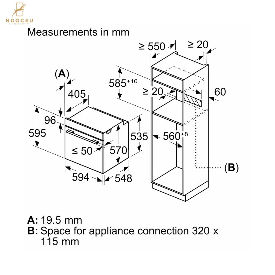 Lò nướng âm tủ - Accent Line - Bosch HQA4720B3 - Series 4