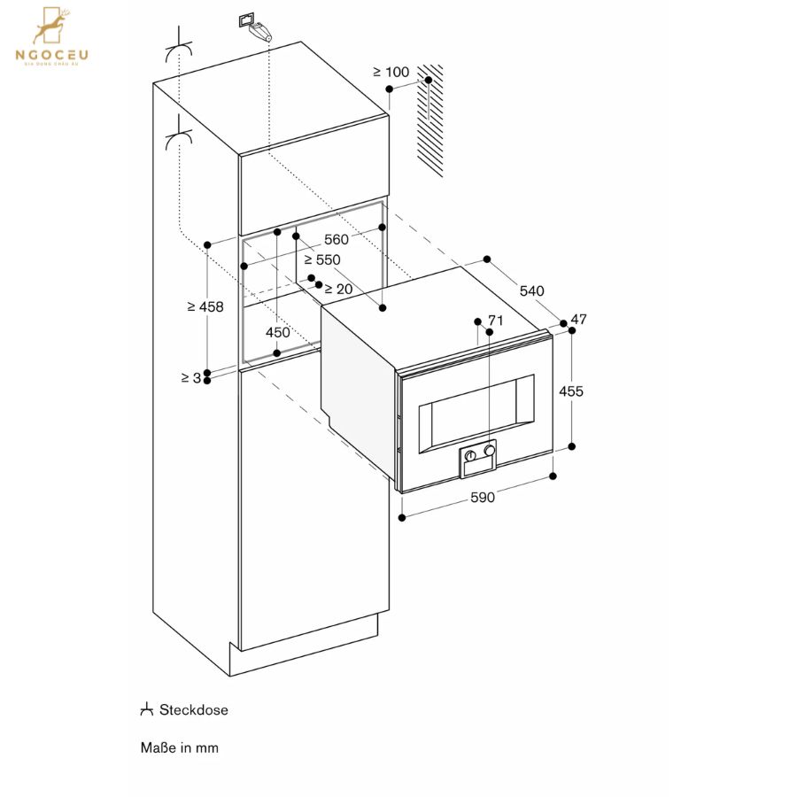 Lò nướng kèm hấp cánh trái Gaggenau BS451111 Series 400 - Màu Thép Không Gỉ