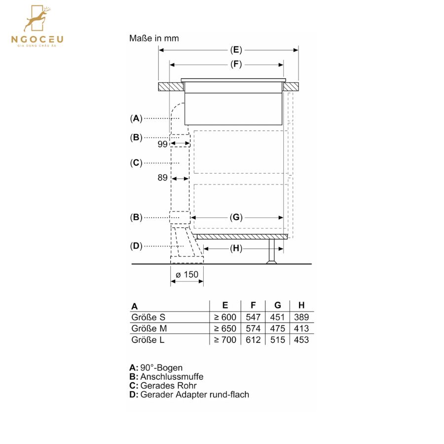 Bếp từ kết hợp máy hút mùi - Accent Line - Bosch PXX890D51E - Series 8