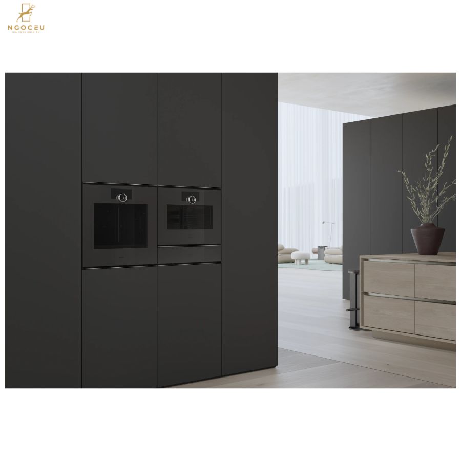Lò nướng kèm hấp cánh phải Gaggenau Minimalistic GS250100 Onyx