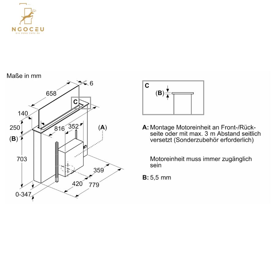Máy hút mùi bàn đảo - Accent Line - Bosch DDW88MM66 - Series 8